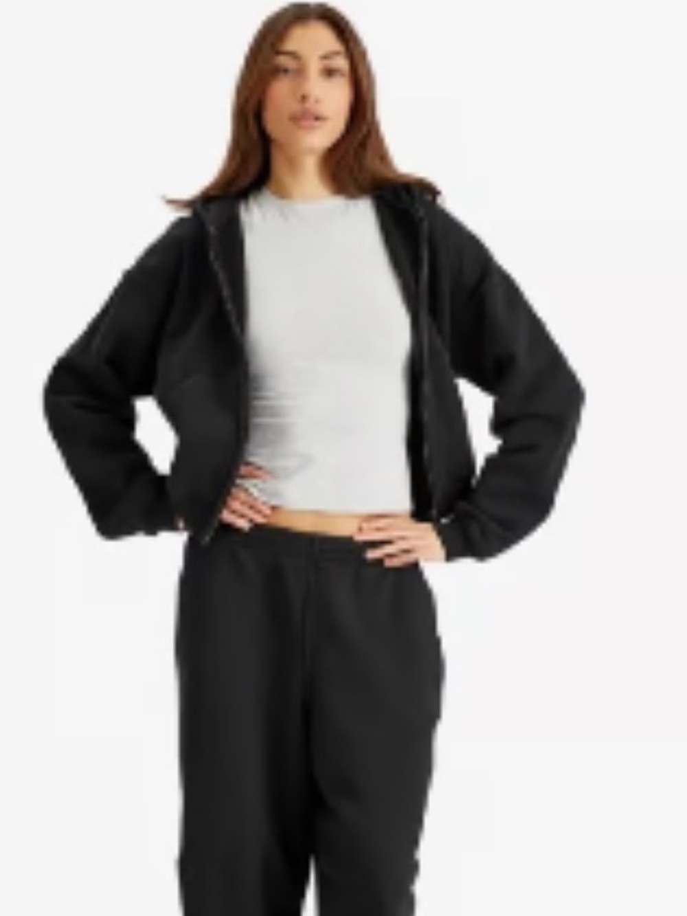 SKIMS NWT Vintage Fleece Oversized Zip Up Hoodie -  Cypress - Picture 3 of 5